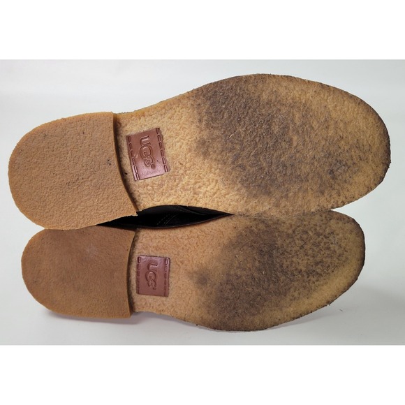 UGG Australia Leighton Mens Dark Brown Crinkled Leather Chukka Desert Boots 11.5 main image 8